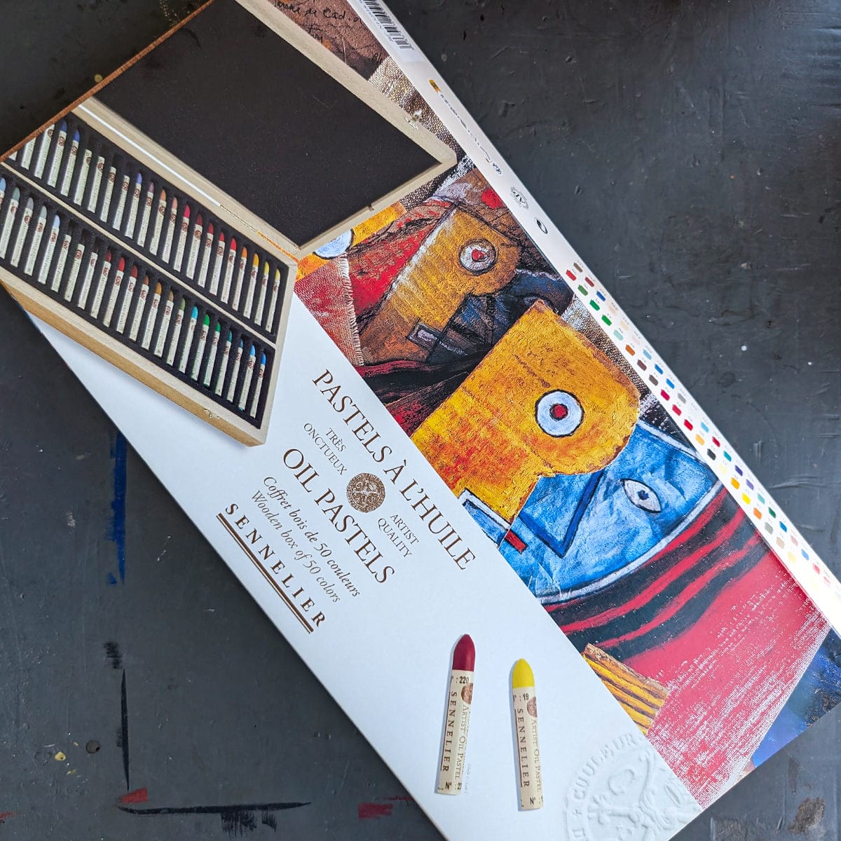 Sennelier - Oil Pastels - Wooden Box Set - 50 Colours