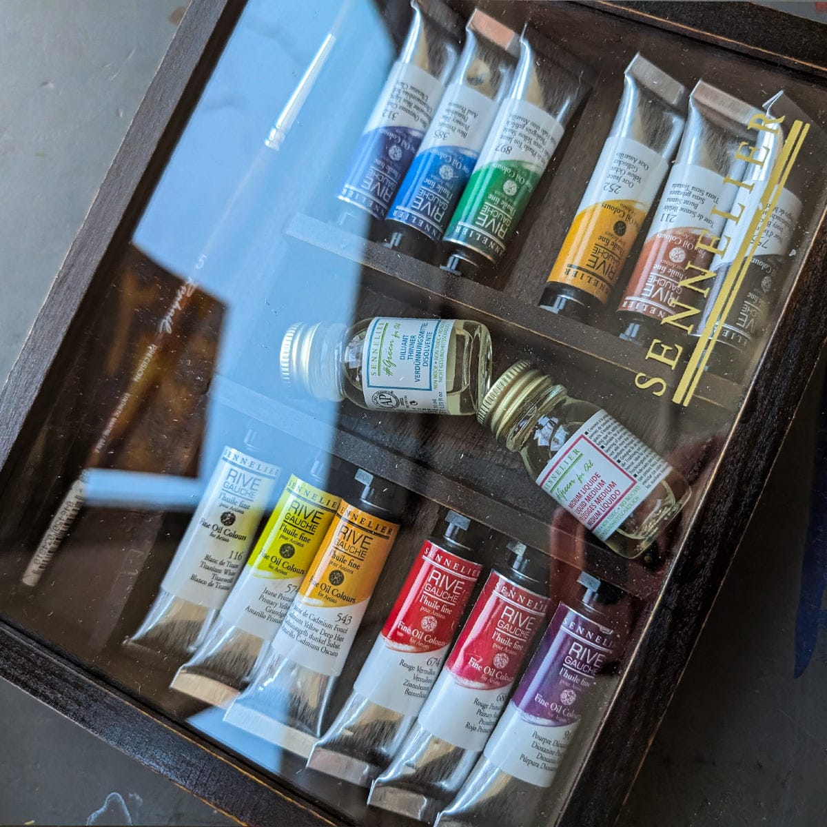 Sennelier - Rive Gauche - Fine Oil Colour - Wooden Box Set - 12 Tubes - Image 2