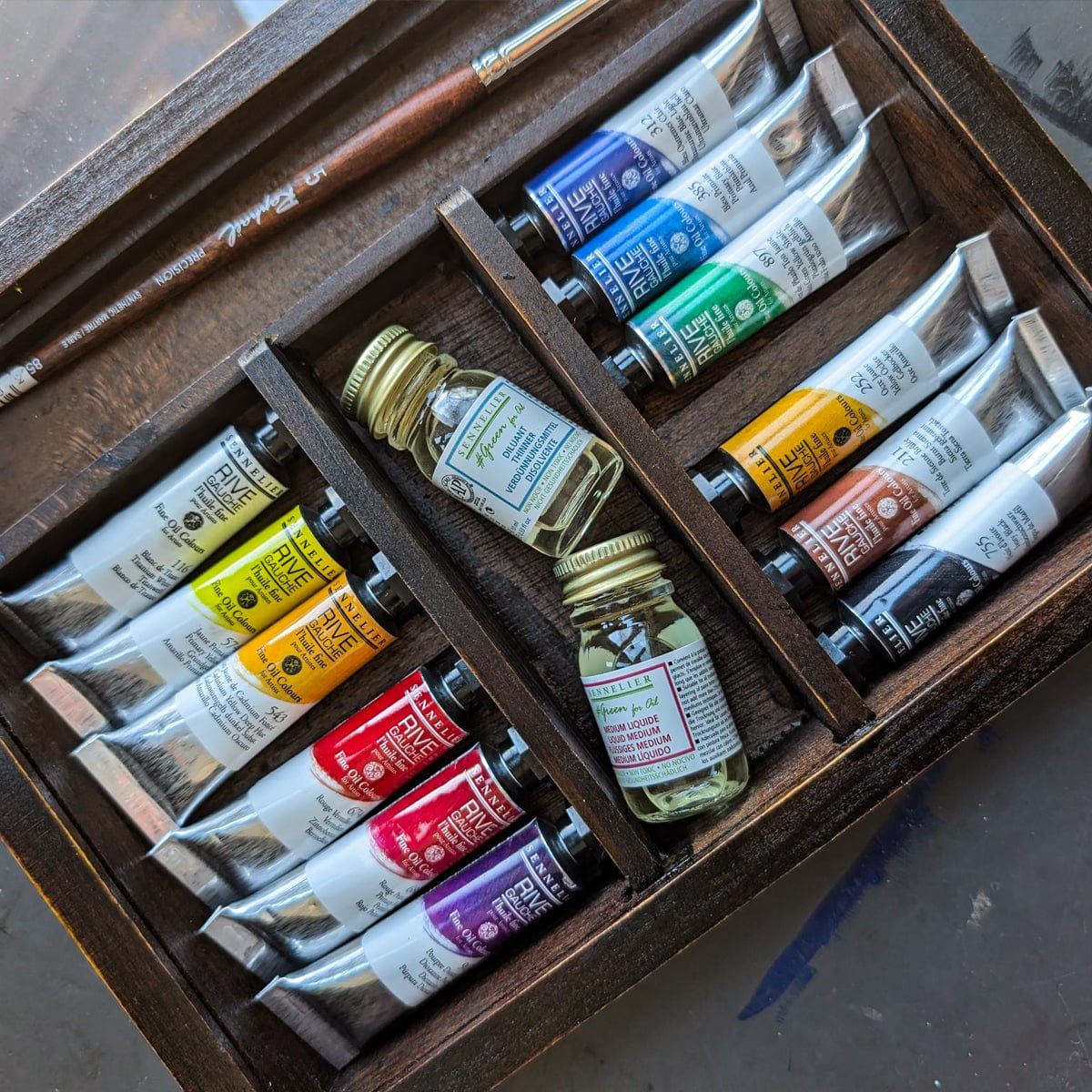 Sennelier - Rive Gauche - Fine Oil Colour - Wooden Box Set - 12 Tubes - Image 4