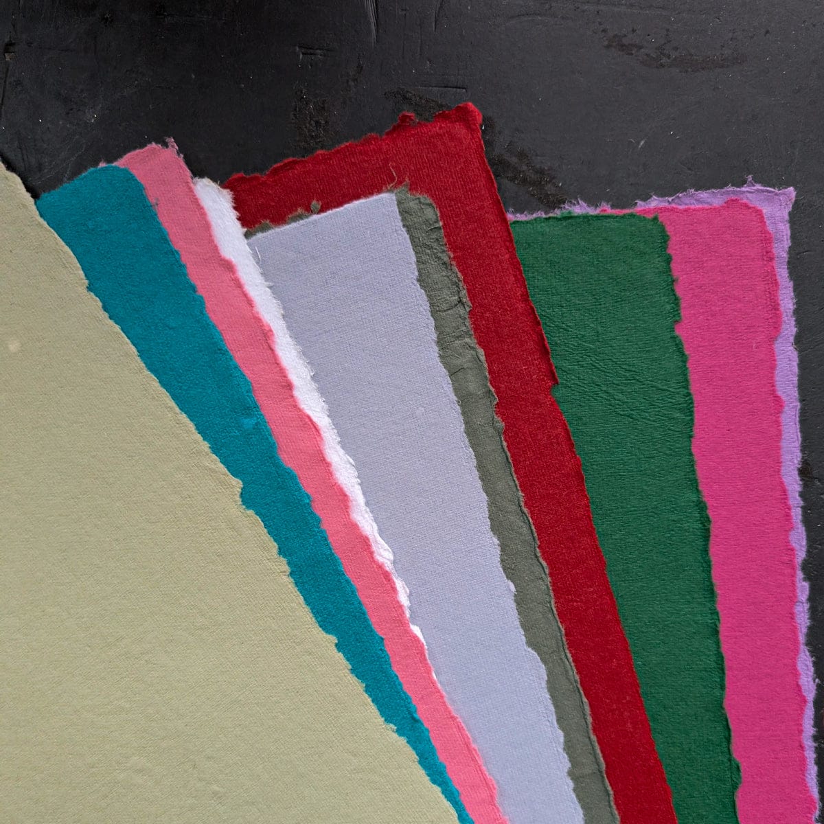 Shizen Design - Handmade Deckle Edge Pastel Paper - Multi Colours - 25 Sheet Bundle