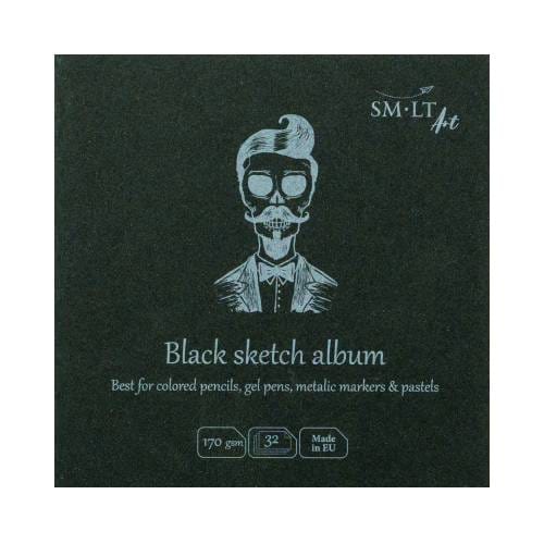 SM-LT - Layflat Sketch Book - Black Paper - 14x14cm