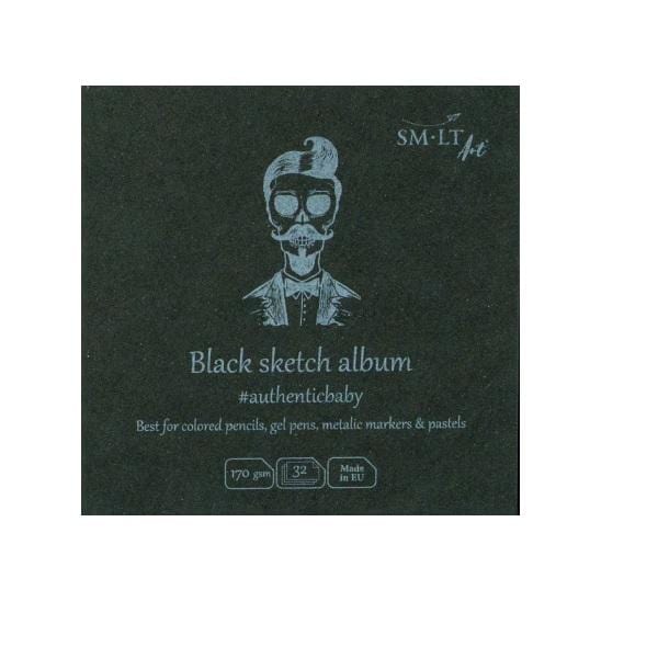 SM-LT - Mini Layflat Sketch Book - Black Paper - 9x9cm