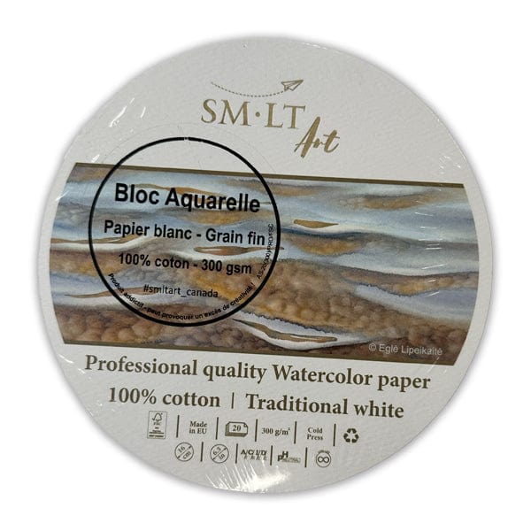 SM-LT - Watercolour Block - 16cm Round - 300gsm Cold Press Paper