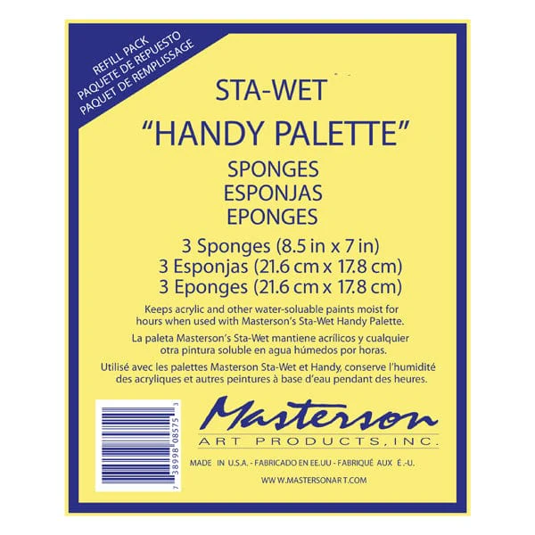 Masterson - Sta-Wet - Handy Palette - 7x8.5" Sponge - 3 Pack