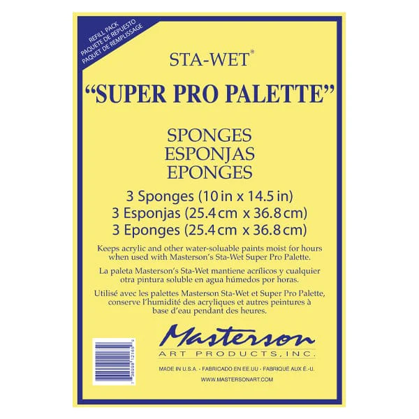 Masterson - Sta-Wet - Super Pro Palette - 10x14.5" Sponge - 3 Pack