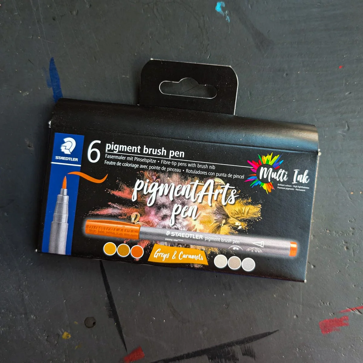 Staedtler - Pigment Brush Pens - Greys & Caramels - Set of 6 Colours