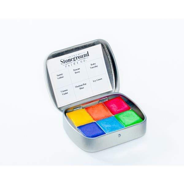 Stoneground - Watercolour Half Pans - Set of 6 Colours - Pearlescent Palette
