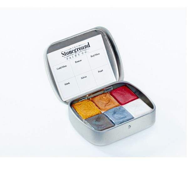 Stoneground - Watercolour Half Pans - Set of 6 Colours - Metallic Palette