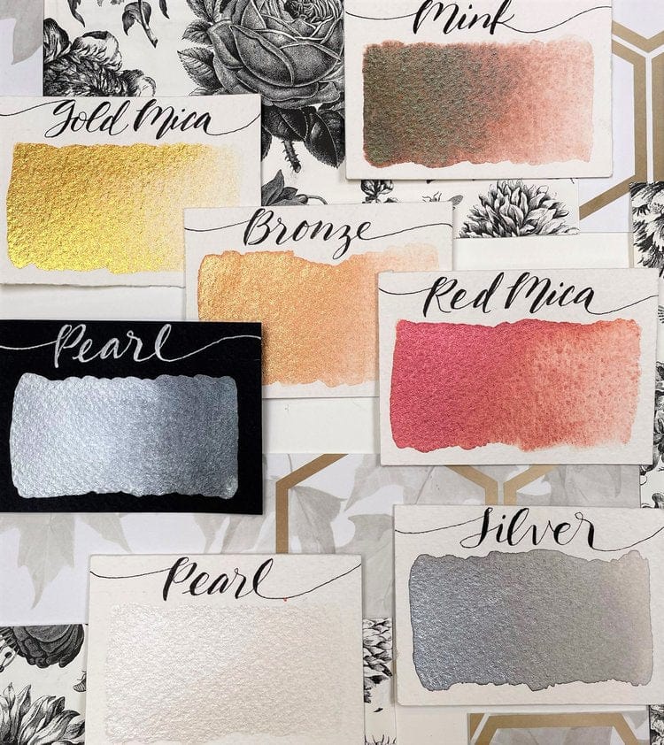 Stoneground - Watercolour Half Pans - Set of 6 Colours - Metallic Palette - Image 2