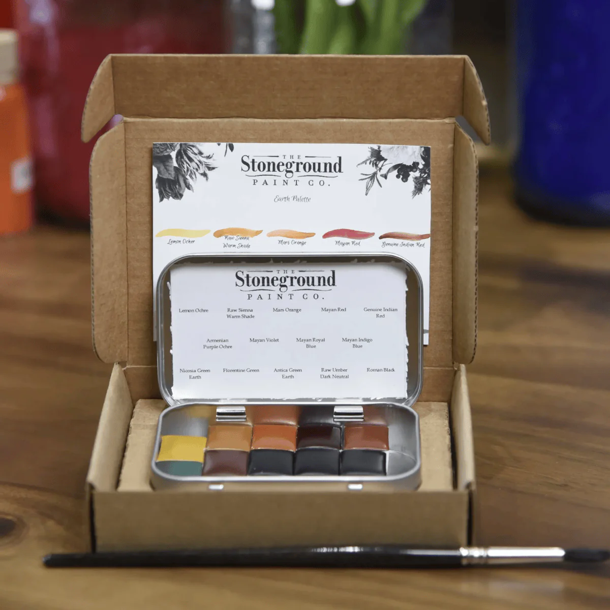 Stoneground - Watercolour Half Pans - Set of 14 Colours - Earth Palette