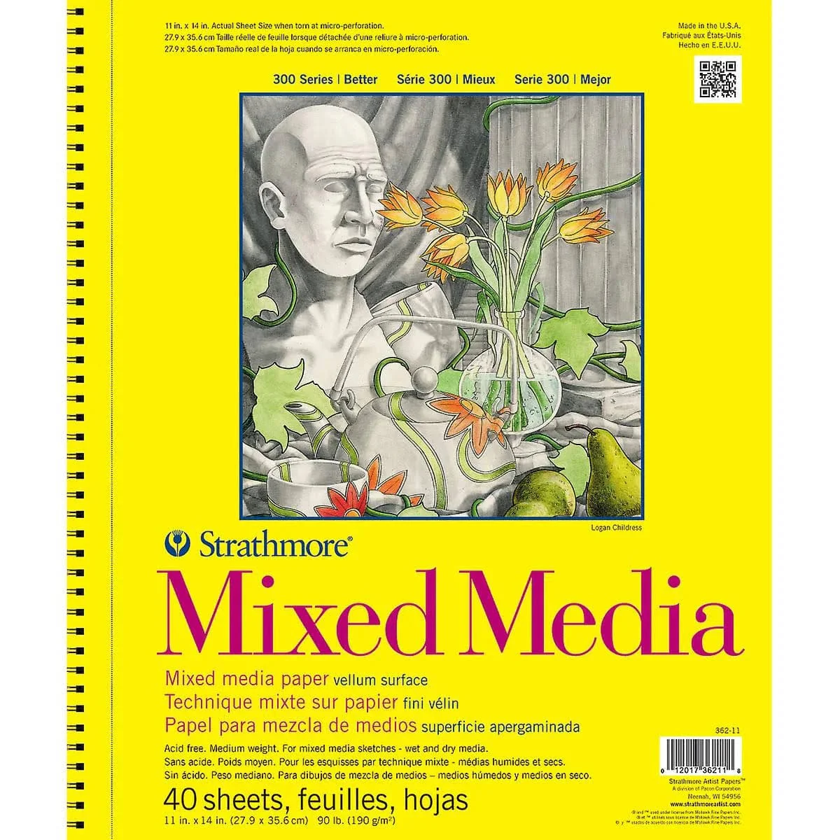 Strathmore - 300 Series - Mixed Media Pad - Coil Bound - 11x14"