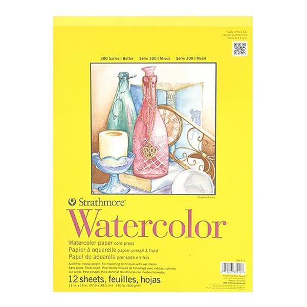 Strathmore - 300 Series - Watercolour Pad - Glue Bound - 11x15"