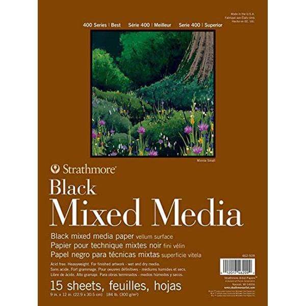Strathmore - 400 Series - Mixed Media Pad - Black Paper - 9x12"
