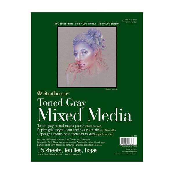 Strathmore - 400 Series - Mixed Media Pad - Toned Grey - 9x12"