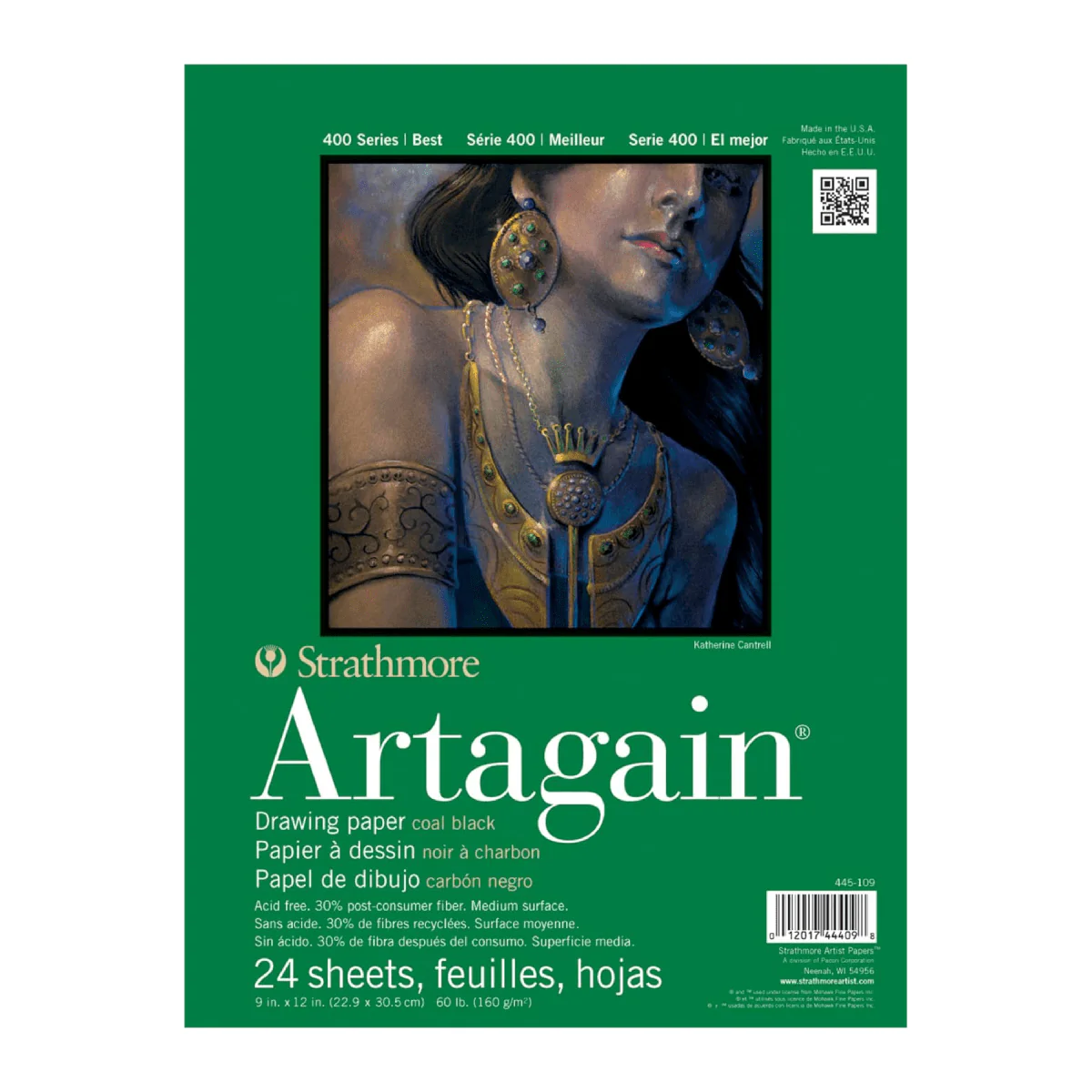 Strathmore - 400 Series - Artagain Drawing Pad - Coal Black Paper - 9x12"