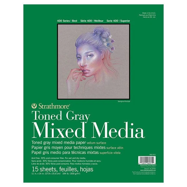 Strathmore - 400 Series - Mixed Media Pad - Toned Grey - 11x14"