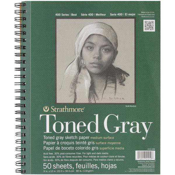 Strathmore - 400 Series - Sketch Pad - Toned Grey - 9x12"