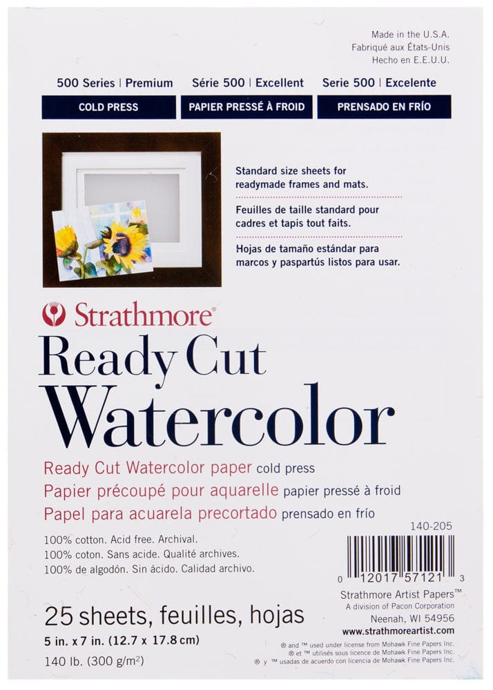 Strathmore - 500 Series - Ready Cut Watercolour Paper - 5x7" - 25 Pack