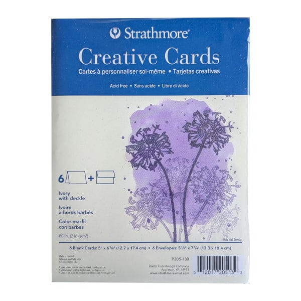 Strathmore - Creative Cards - Ivory White with Deckle - 6 Pack - 5x6.875"
