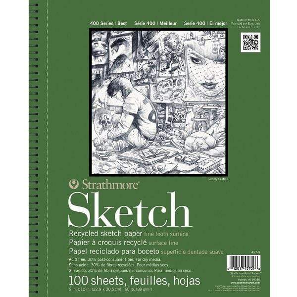 Strathmore - 400 Series - Recycled Sketch Pad - Coil Bound - 9x12"