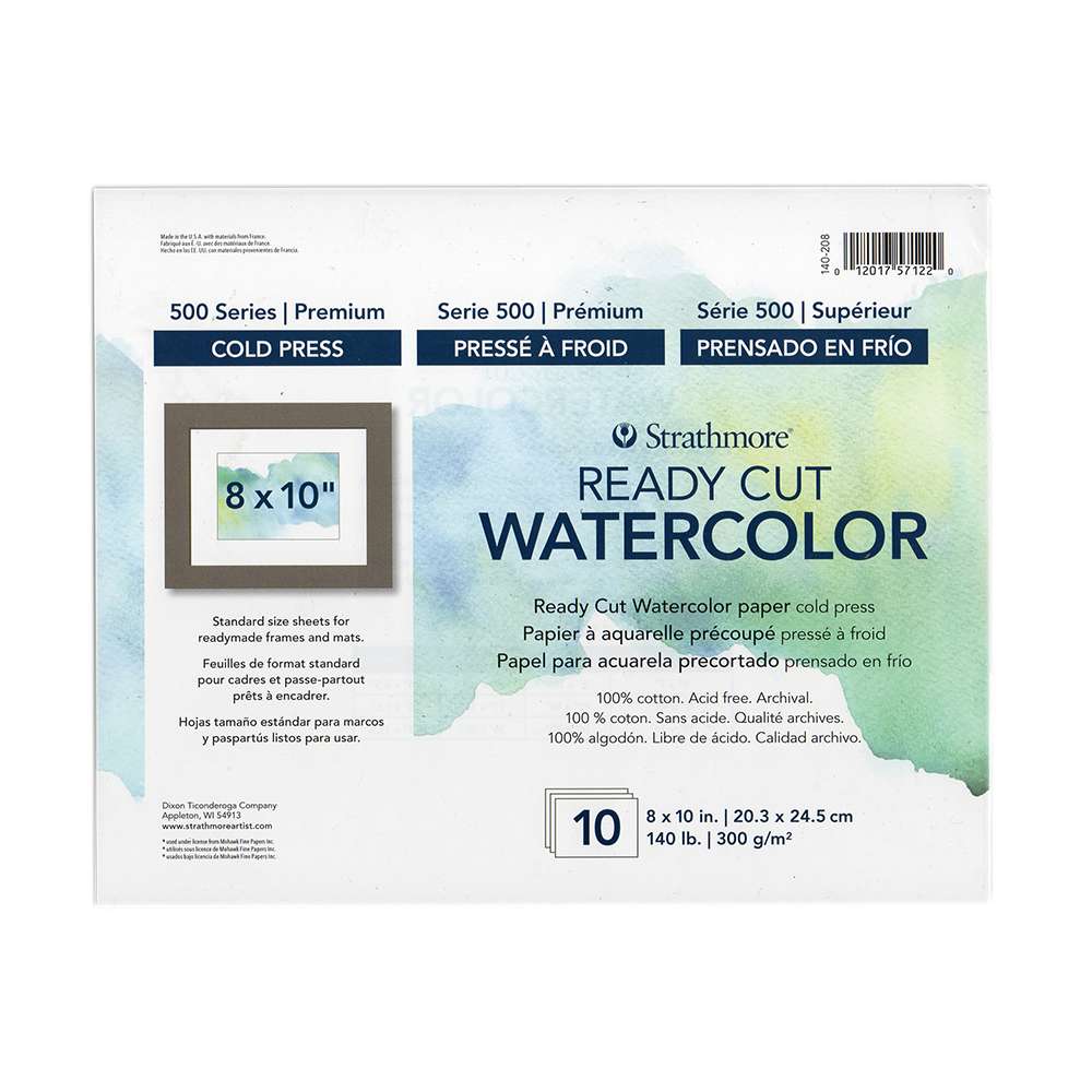 Strathmore - 500 Series - Ready Cut Watercolour Paper - 8x10" - 10 Pack