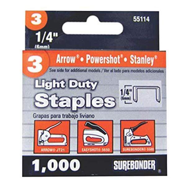 Surebonder - Staple Gun Staples - No. 3 Light Duty - 1/4"