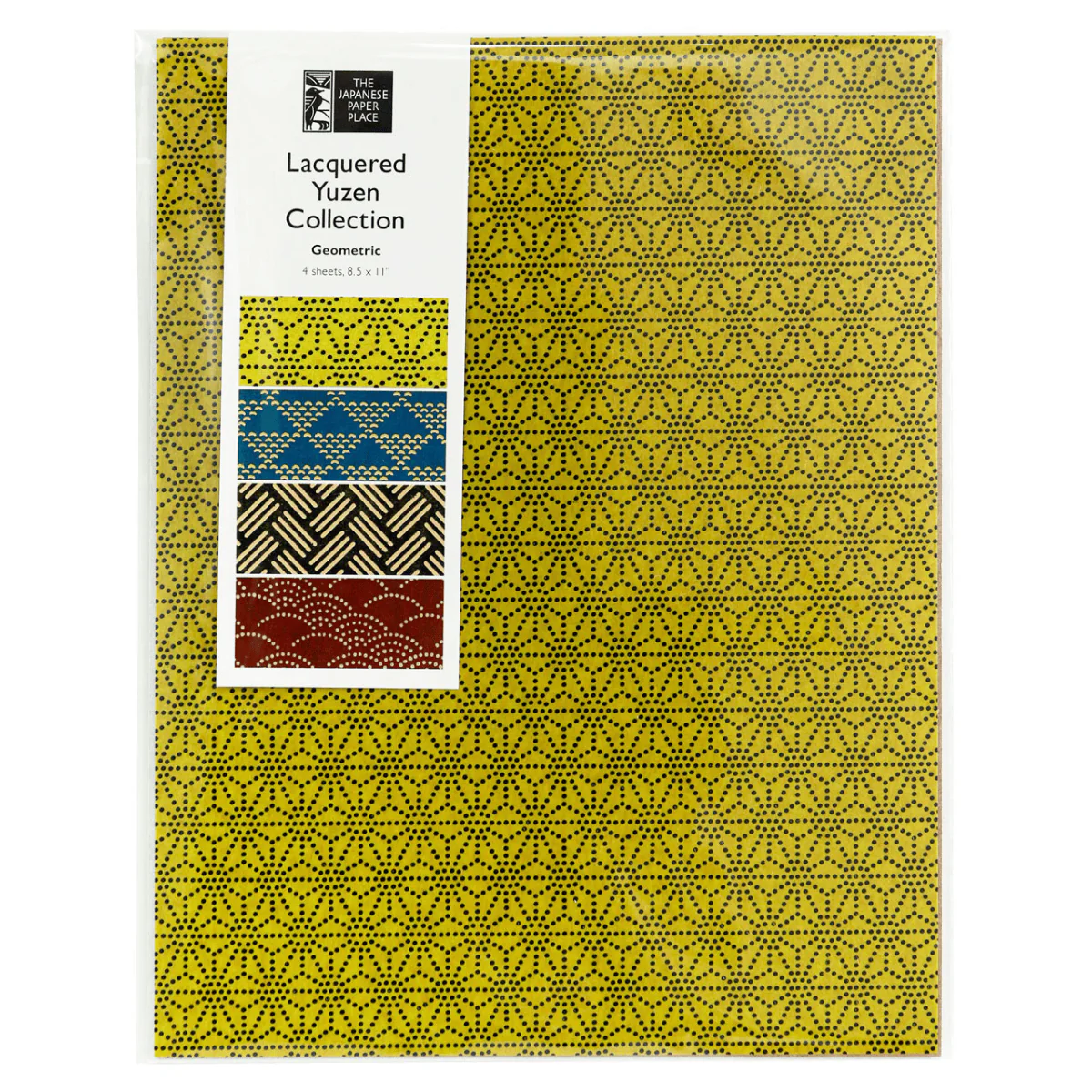 The Japanese Paper Place - Paper Potluck - Lacquered Yuzen Collection - Geometric - Set of 4