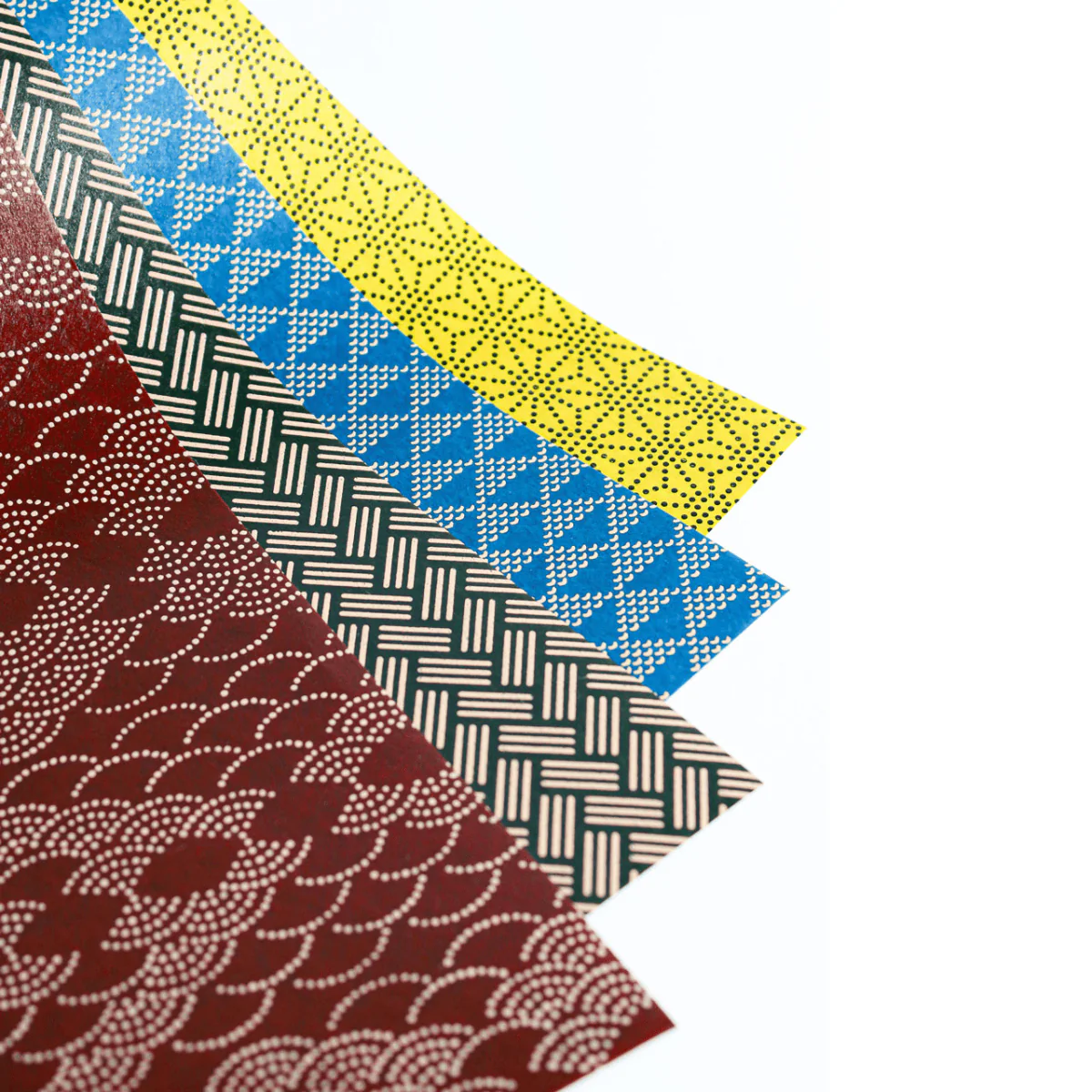 The Japanese Paper Place - Paper Potluck - Lacquered Yuzen Collection - Geometric - Set of 4 - Image 2