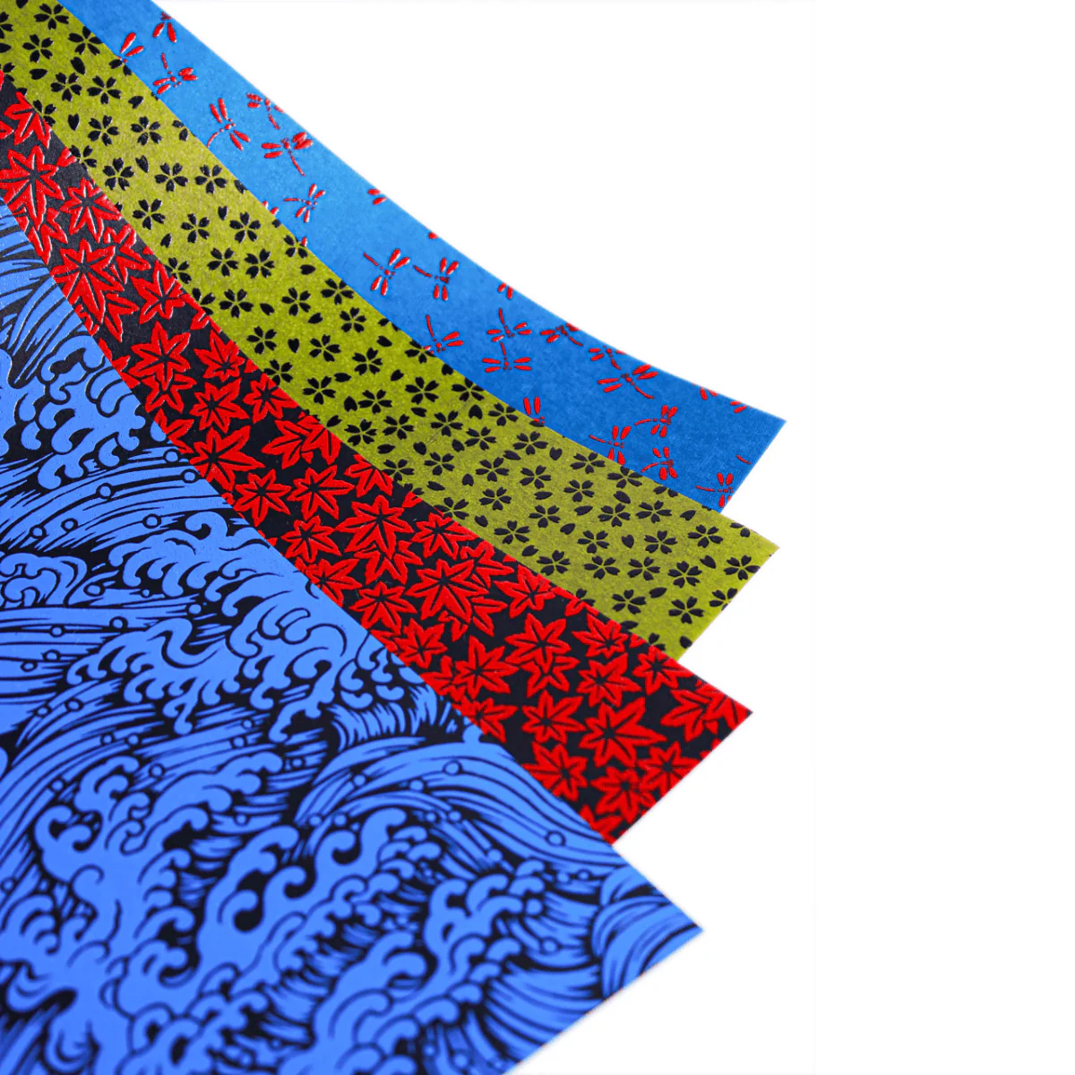 The Japanese Paper Place - Paper Potluck - Lacquered Yuzen Collection - Nature - Set of 4 - Image 2