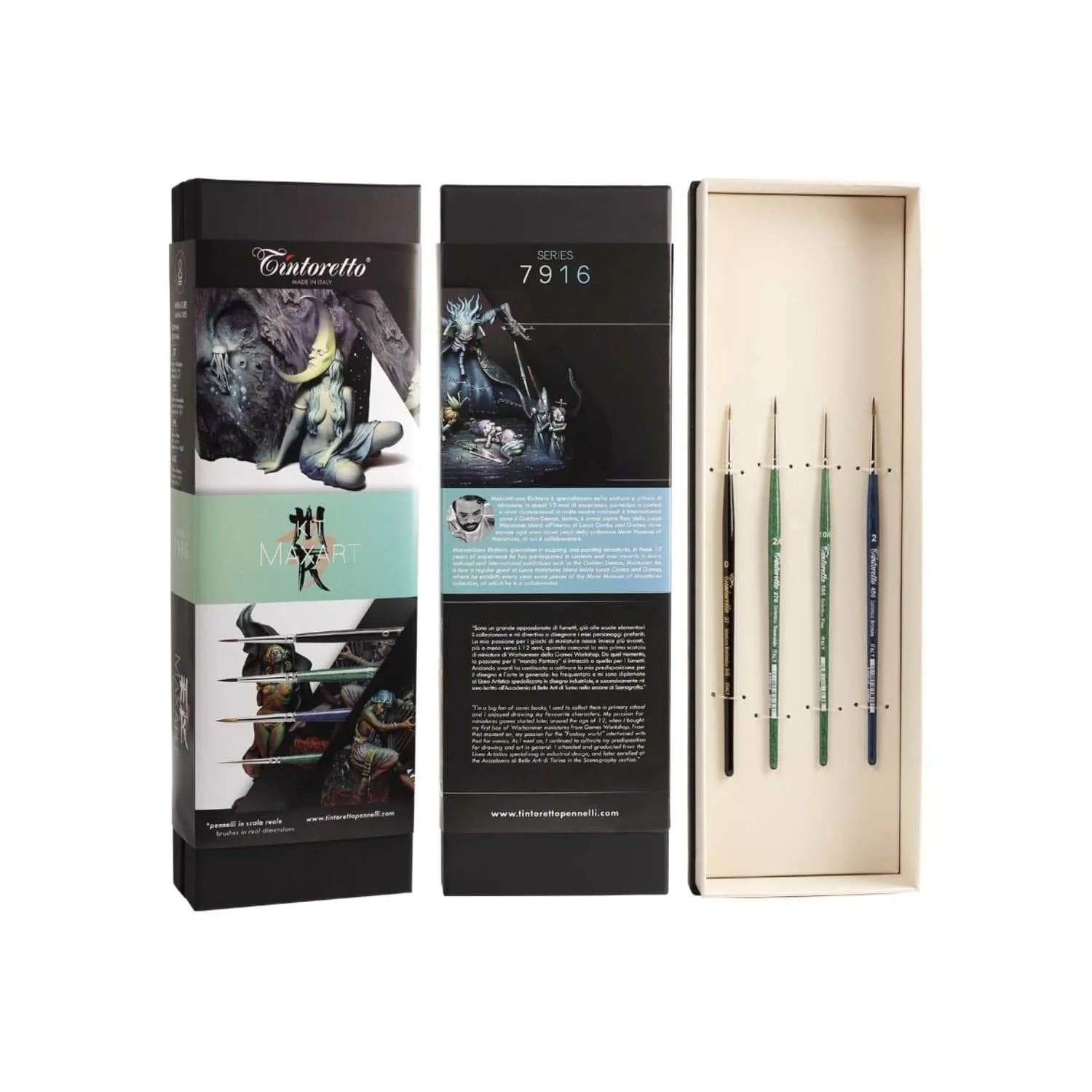 Tintoretto - Signature Artist Kit: MaxArt - 4 Piece Miniature Painting Brush Set