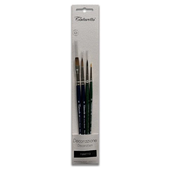 Tintoretto - Brush Bundle - Decoration/Fumetto Set - 4 Pieces