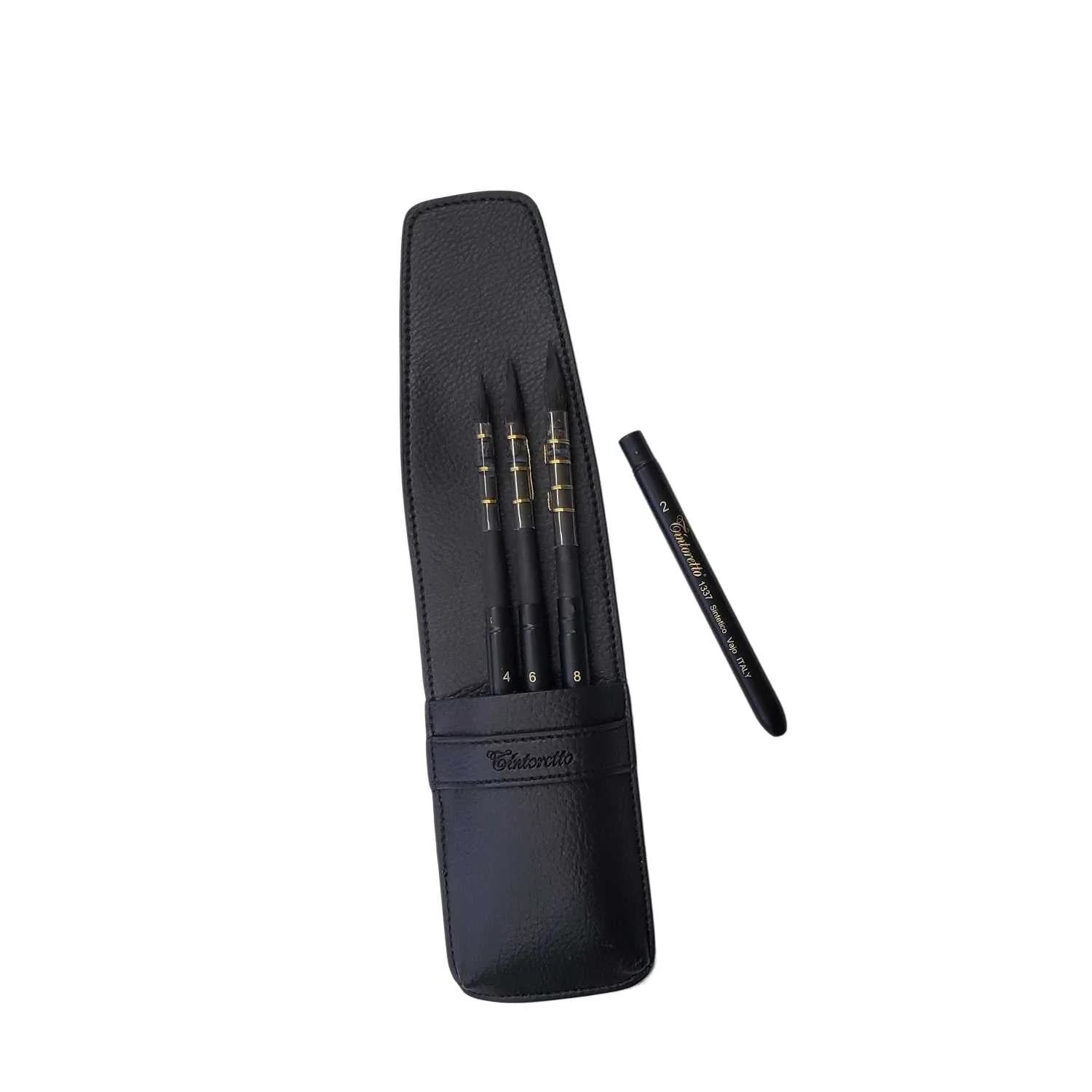 Tintoretto - Pocket Brushes + Faux Leather Case - Series 1337 - Set of 4 - Synthetic Squirrel - Image 2
