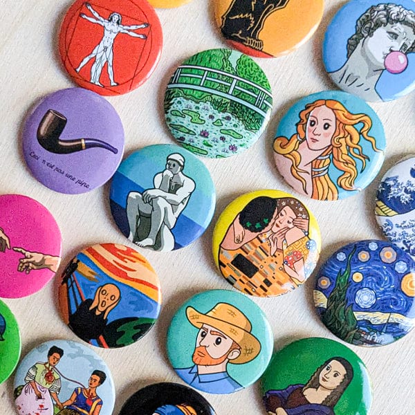 Today is Art Day - Stylized Art Pin-Back Buttons