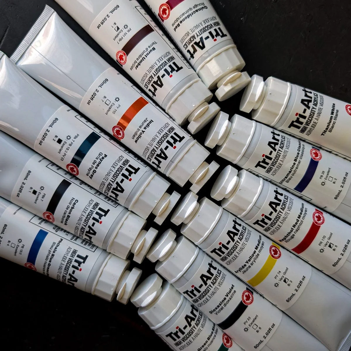 Tri-Art - High Viscosity Acrylic Paint - 60mL Tubes - Set of 12 Colours - Image 3