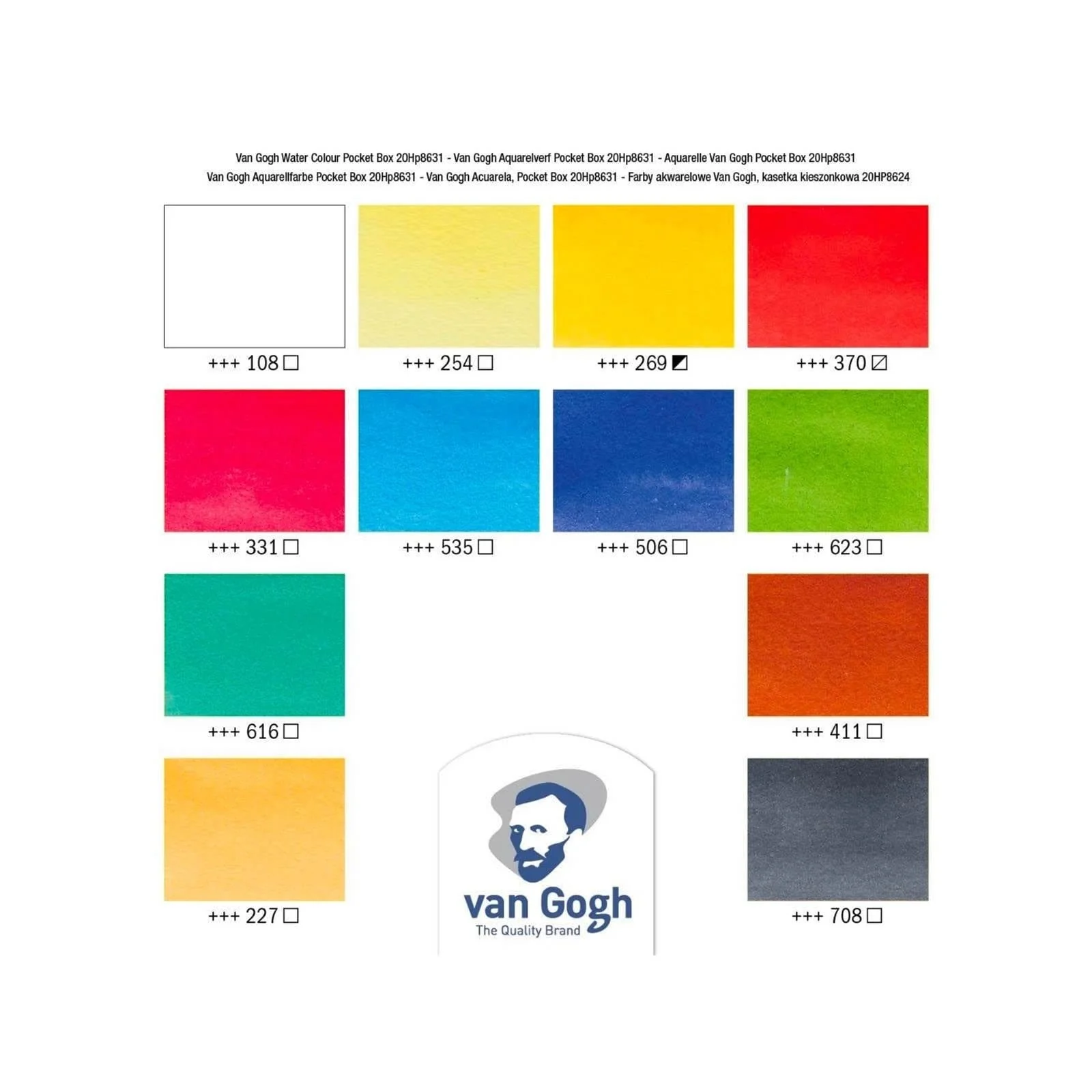 Van Gogh - Watercolour Half Pans - New Pocket Box - Set of 12 Colours - Image 3