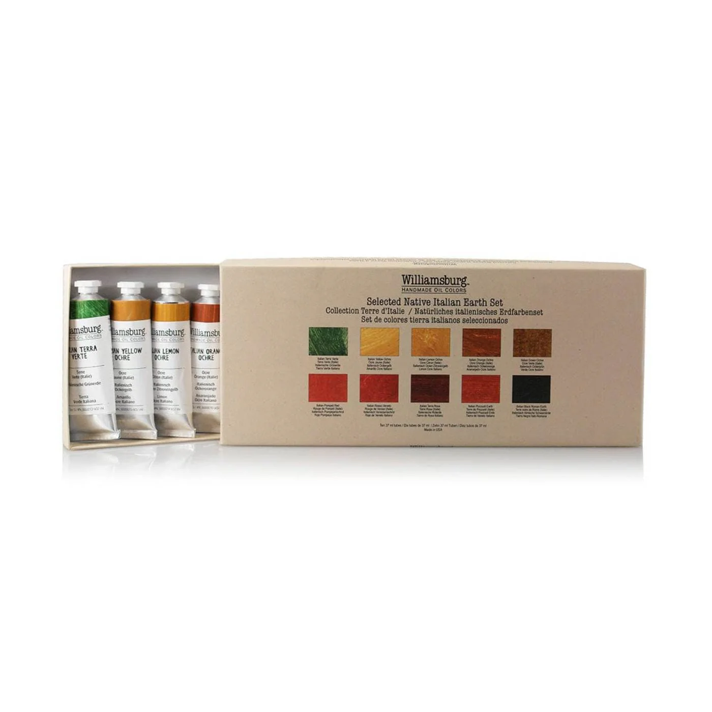 Williamsburg - Handmade Oil Colours - Set of 10 x 37mL Tubes - Native Italian Earth Colours