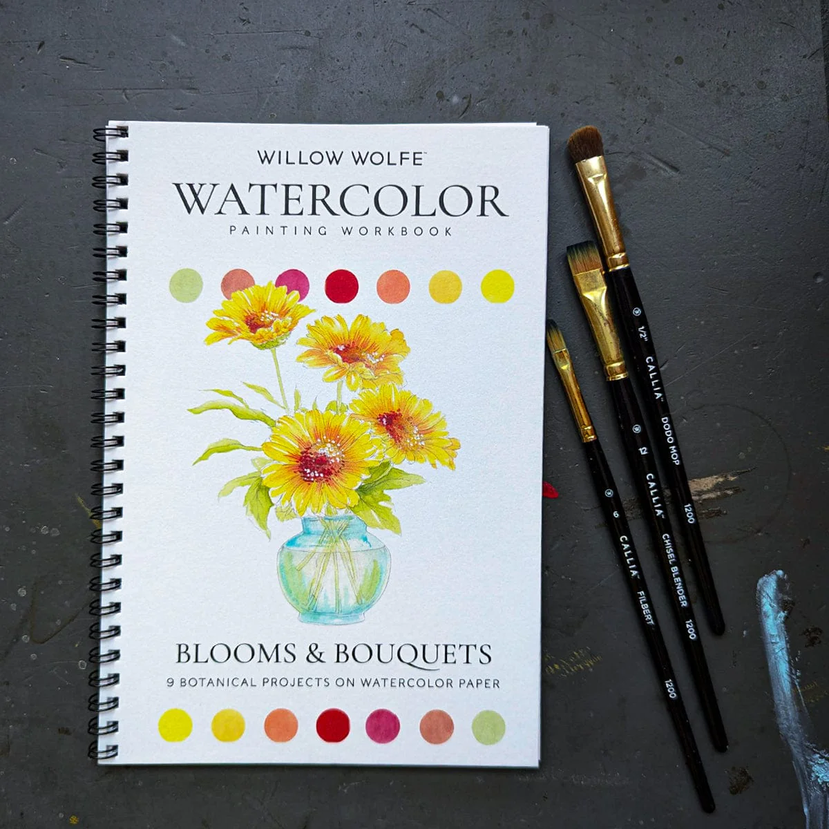 Willow Wolfe - Watercolor Painting Workbook - Blooms & Bouquets