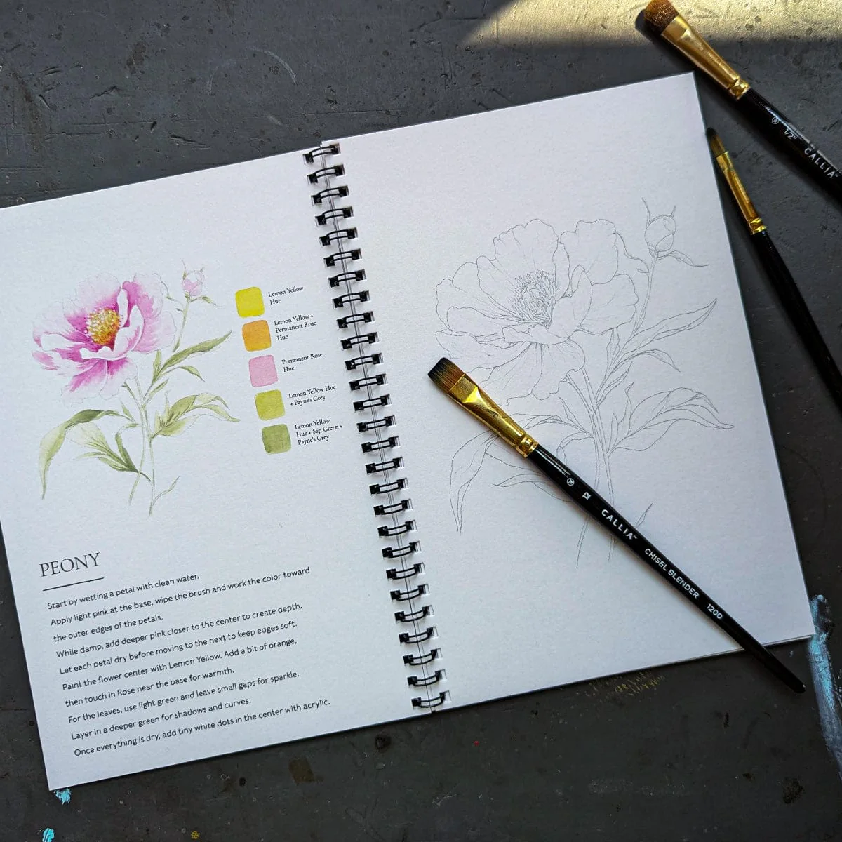 Willow Wolfe - Watercolor Painting Workbook - Blooms & Bouquets - Image 2