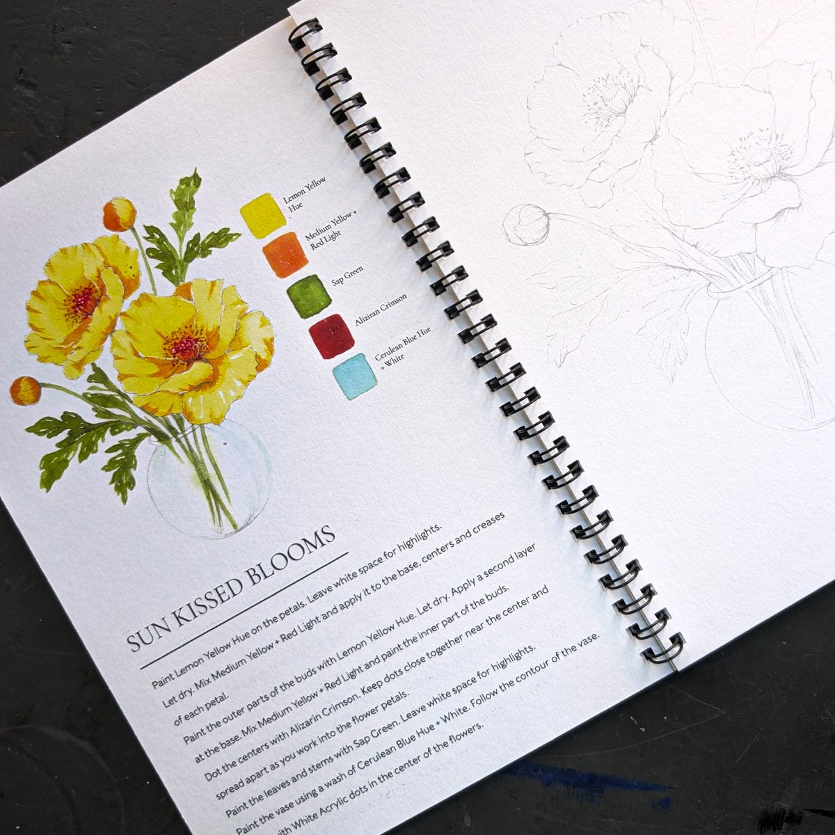Willow Wolfe - Watercolor Painting Workbook - Bold Florals - Image 2