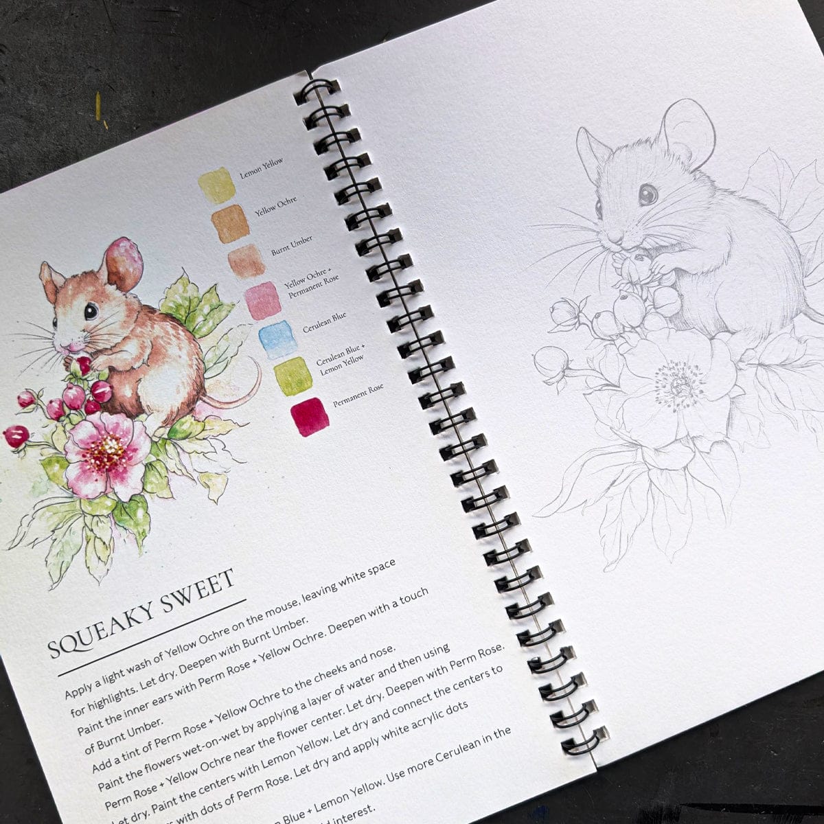 Willow Wolfe - Watercolor Painting Workbook - Cute Critters - Image 2