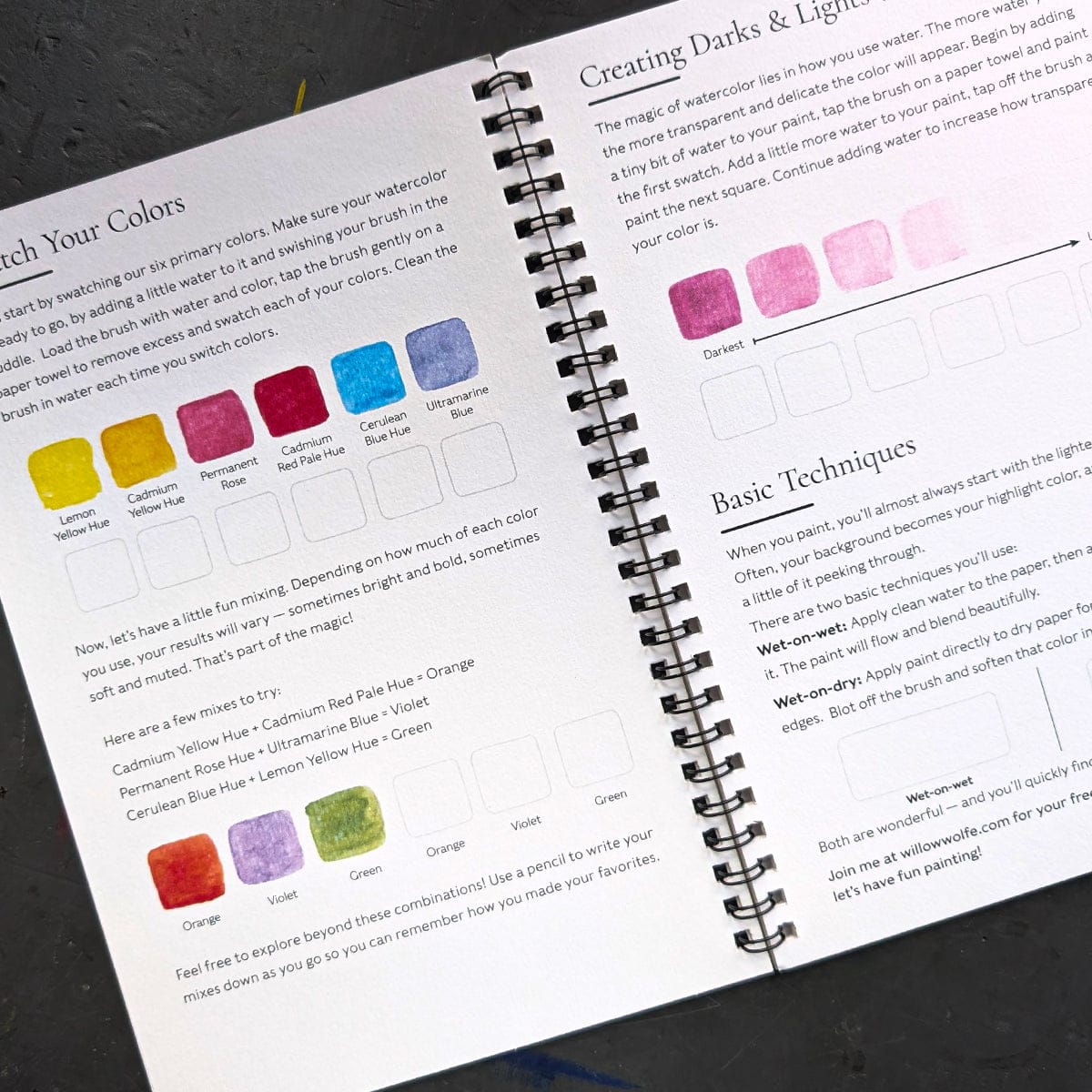 Willow Wolfe - Watercolor Painting Workbook - Cute Critters - Image 3