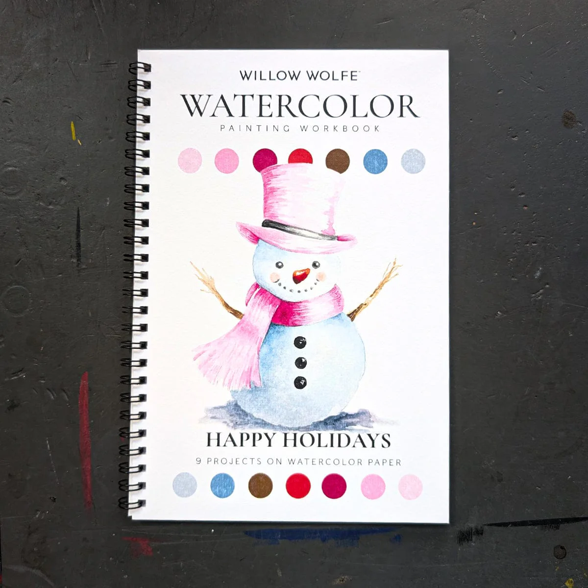 Willow Wolfe - Watercolor Painting Workbook - Happy Holidays