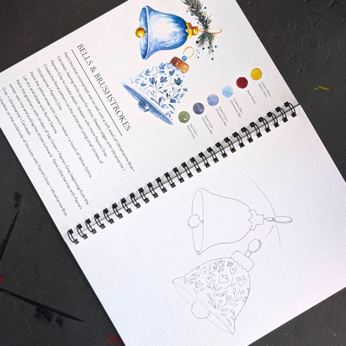 Willow Wolfe - Watercolor Painting Workbook - Happy Holidays - Image 2
