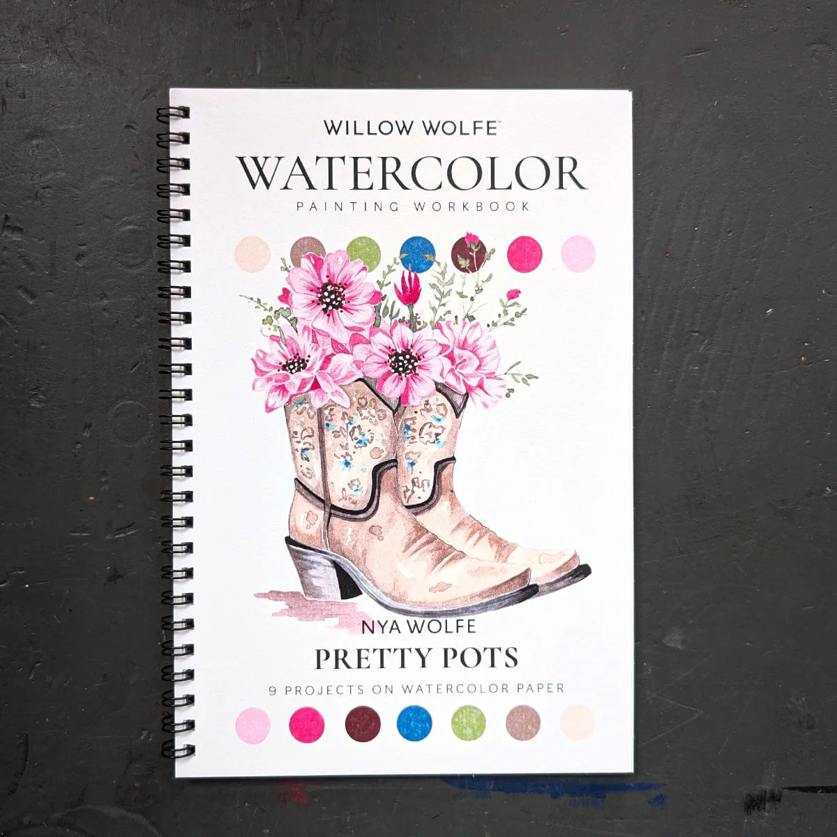 Willow Wolfe - Watercolor Painting Workbook - Pretty Pots