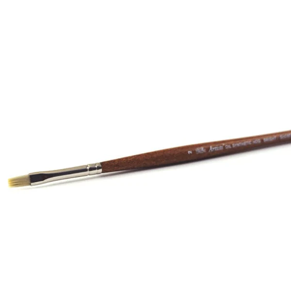 Winsor & Newton - Artists' Oil Synthetic Hog Bristle - Long Handle - Bright/Short Flat Brush #2