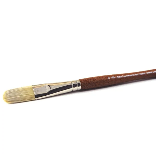 Winsor & Newton - Artists' Oil Synthetic Hog Bristle - Long Handle - Filbert Brush #10