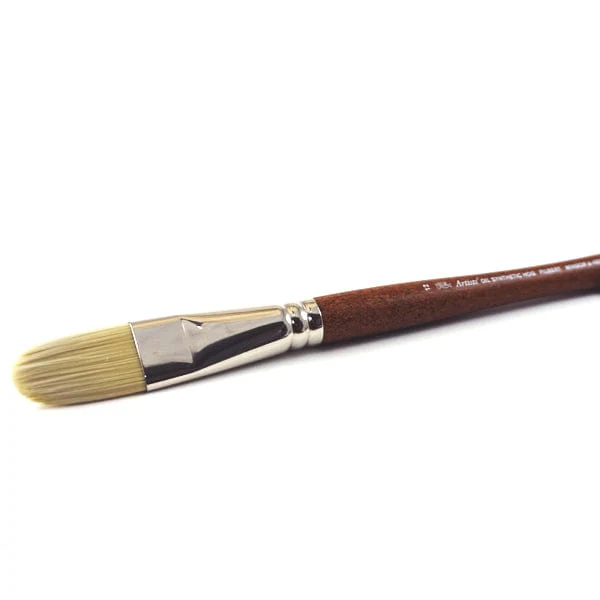 Winsor & Newton - Artists' Oil Synthetic Hog Bristle - Long Handle - Filbert Brush #12