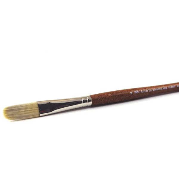 Winsor & Newton - Artists' Oil Synthetic Hog Bristle - Long Handle - Filbert Brush #8