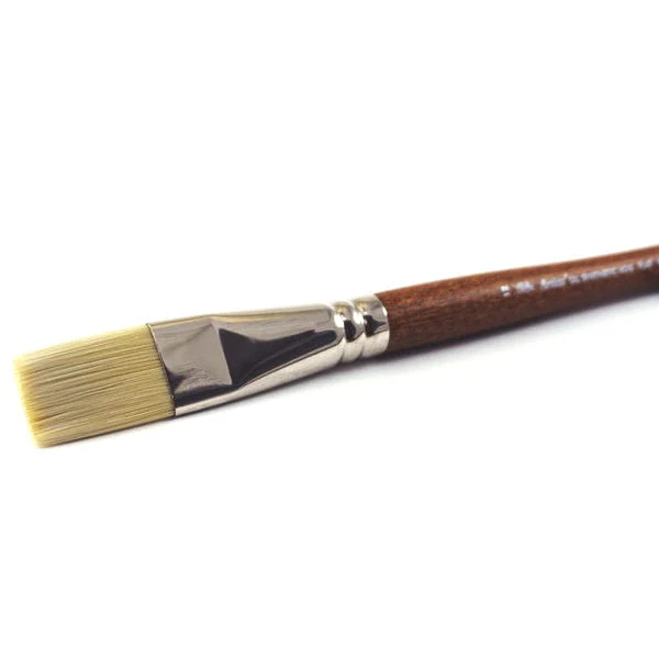 Winsor & Newton - Artists' Oil Synthetic Hog Bristle - Long Handle - Flat Brush #12