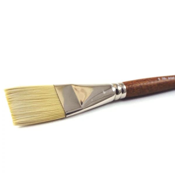 Winsor & Newton - Artists' Oil Synthetic Hog Bristle - Long Handle - Flat Brush #16